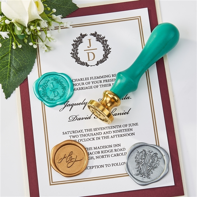 Double-sided Engraving Wax Seal Stamp Custom on Solid Brass Column